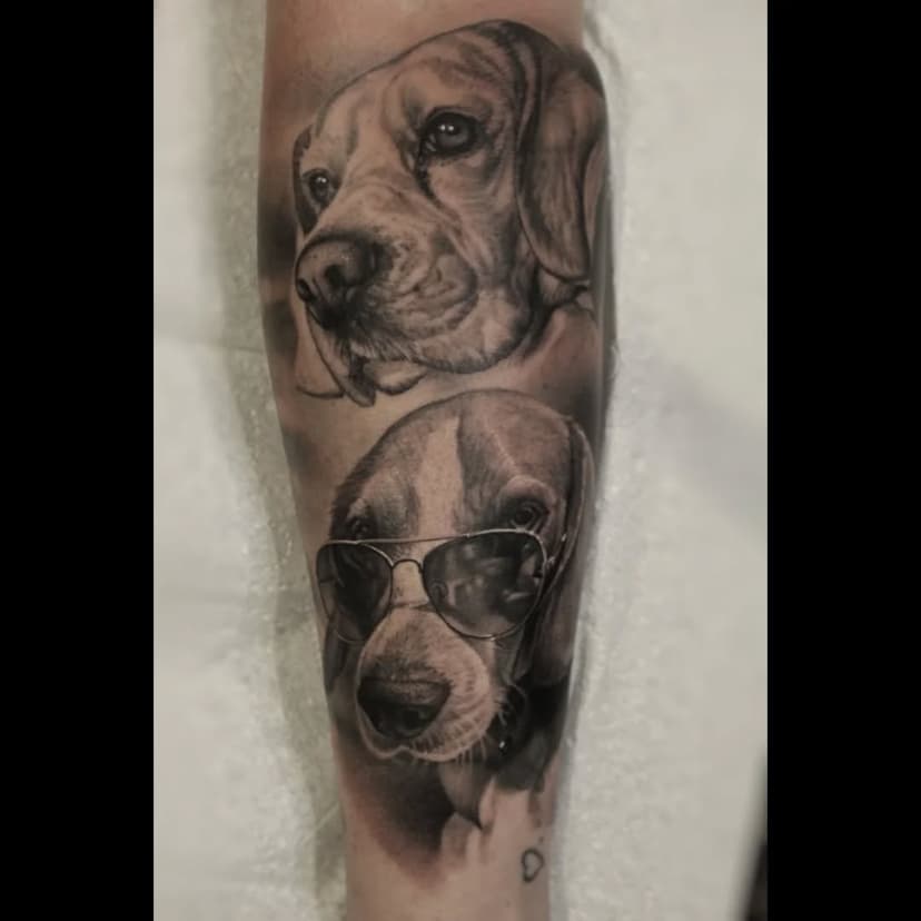 Portraits of Bernie and Jasper, done recently for Charlotte.