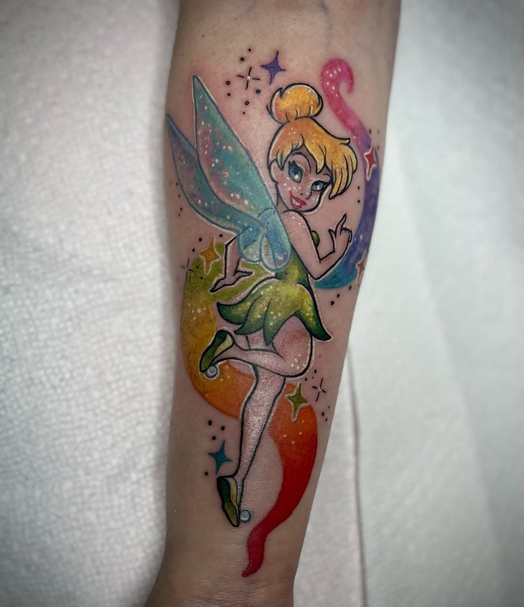 Had a lovely time tattooing the CUTEST most special Tinker Bell the other day! 
i 💚 disney tattoos! 
Thank you so much for your trust and i’m honored to be your first tattoo in 5 years! Truly sat like a rockstar! 
-
-
#disneytattoo #tinkerbell #tinkerbelltattoo #colortattoo #cincinnatitattooartist #cincinnatitattoo #ohiotattooartist #ohiotattoo #ladytattooer #womantattooartist #lgbtqtattooartist