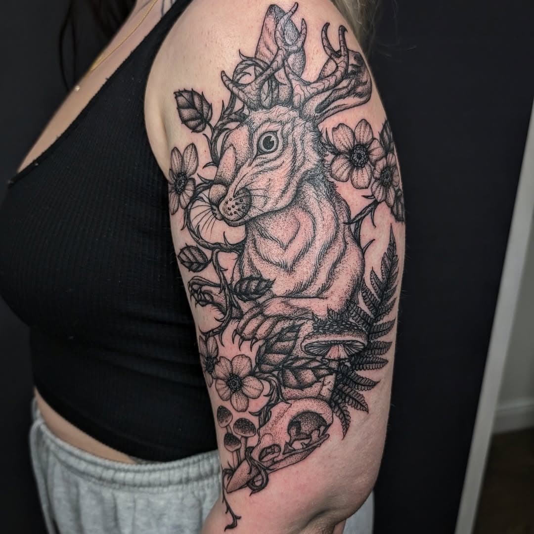 Fun start on a floral and forest themed half sleeve for Bryany! Enjoyed every minute of this, such a fun custom idea with a lot of creative freedom as well. Thank you so much! I'm currently booking the last few slots in February and March as well. DM or email laurabeatricetattoos@gmail.com for appointments.
.
.
.
#tattoo #tattoos #botanicaltattoo #floraltattoo #illustrativetattoo #botanicalillustration #blackwork #blackworktattoo #blackworkers #dotworkers #dotworktattoo #dotwork #delicatetattoo #finelinetattoo #darkart #darktattoo #tattooed #tattooidea #tattooist #tattooart #tattooing #vegantattoo #uktattoo #manchestertattoo