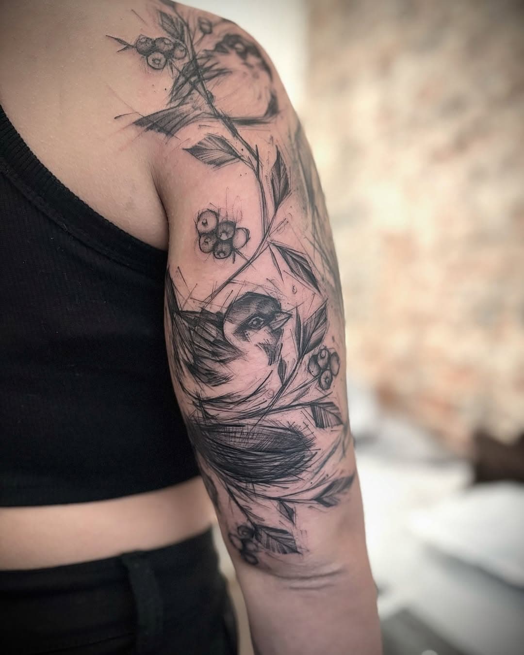 Wróbelki dla barberki ❤️ @ejdzej_barber 
.
.
#sparrow #sparrowtattoo #bird #birdtattoo #flowertattoo #armtattoo #girl #girltattoo #tattoogirl #delicatetattoo #cutetattoo #blacktattooart #blacktattoo #sketching #sketch #sketchtattoo #tattoosketch #graphictattoo #art #arttattoo #tatt #tattoos #tattooed #tattoo #tattoostyle #tattooer #tattooideas #tattoodesign #katowice #katowicetattoo