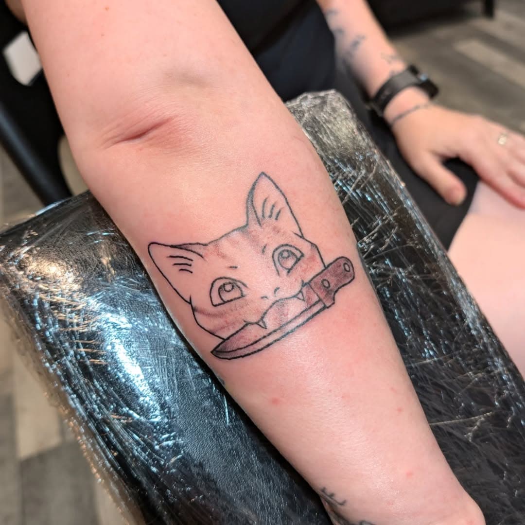 ❌naughty cat❌
.
.
.
.
.
#blackandgreytattoo #nottinghamtattoo #anime #cattattoo