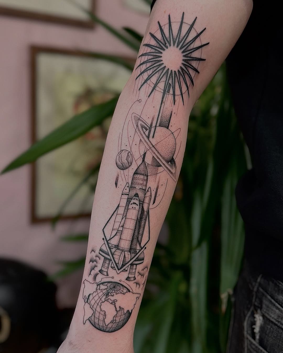 As always, I’m up for any concept. This is the start of Ethan’s space themed sleeve.