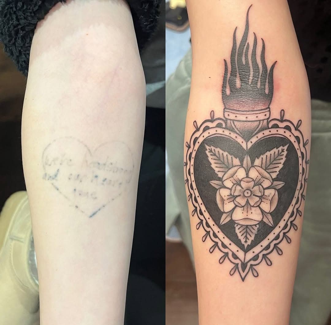 Nice cover up by our own Dan Hecht.
DM @napalm_lungs , or call us to book your next tattoo.