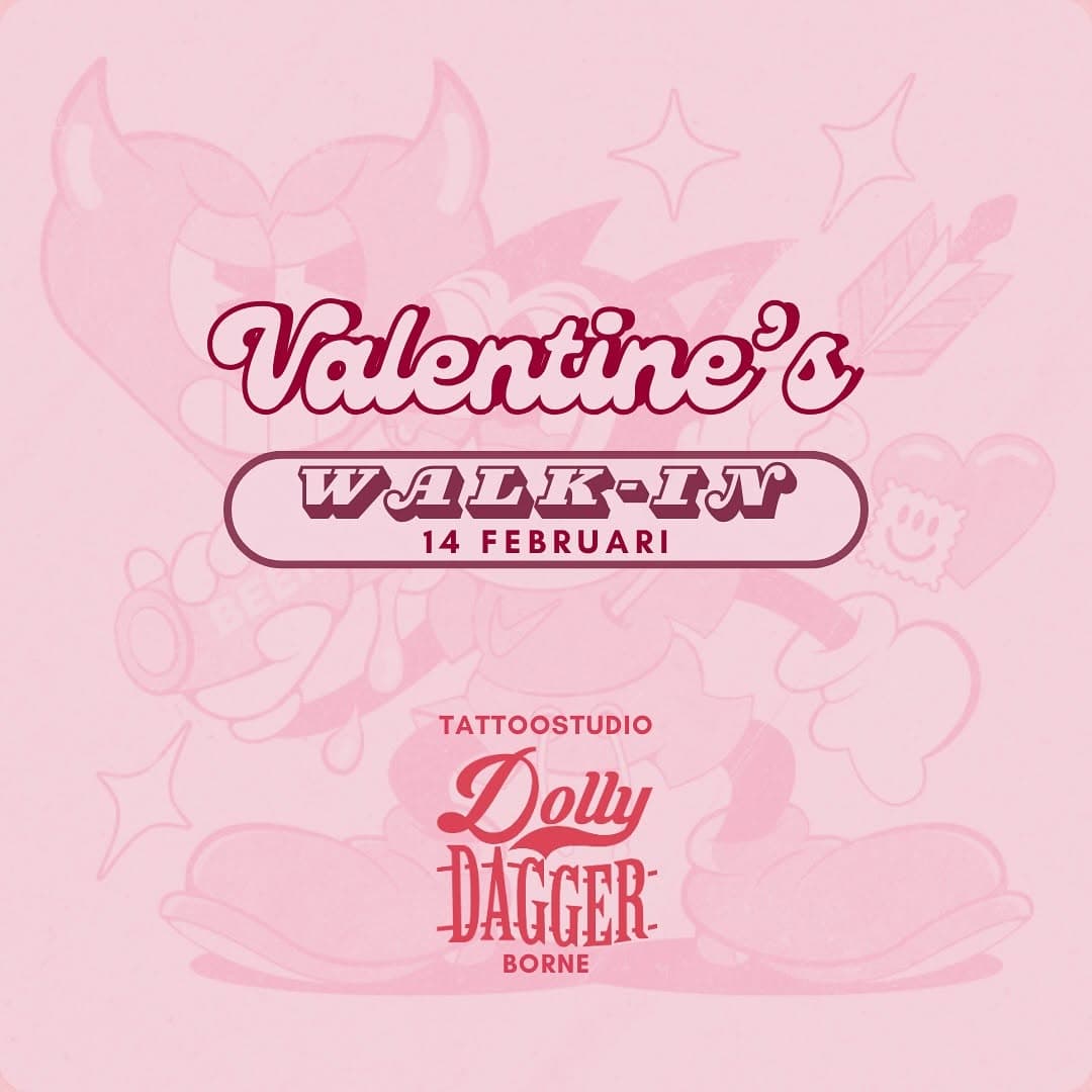 💘 Valentine’s Walk-In bij Dolly Dagger! 💘

Op 14 februari organiseren wij een walk in day die gepaard gaat met super toffe acties bij Tattoostudio Dolly Dagger in Borne! ✨

💉 Piercings: 1 + 1 GRATIS als je met z’n tweeën komt (partner, vriend, vriendin – maakt niet uit!)
🖤 Flash Designs: 14% korting op Valentijnsdag!

Geen afspraak nodig, gewoon binnenlopen en maak samen een blijvende herinnering. Of je nu komt voor een nieuwe piercing of een uniek tattoo design, het wordt een hele gezellige dag! 🖤

📍 Dolly Dagger, Stationstraat 48, Borne
📆 14 februari 2025

❤️‍🔥 SAVE THE DATE ❤️‍🔥

Tag je partner in crime! Zien we je dan?💌

#valentineswalkin #tattoo #tattooart #piercingactie #tattooflash #valentijnsdag #piercings #piercer #tattooideas