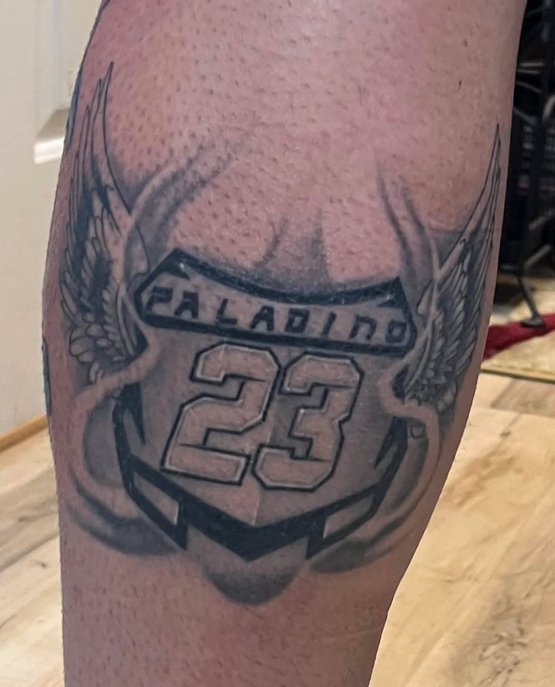 This is a healed piece, motocross number plate memorial for his buddy!