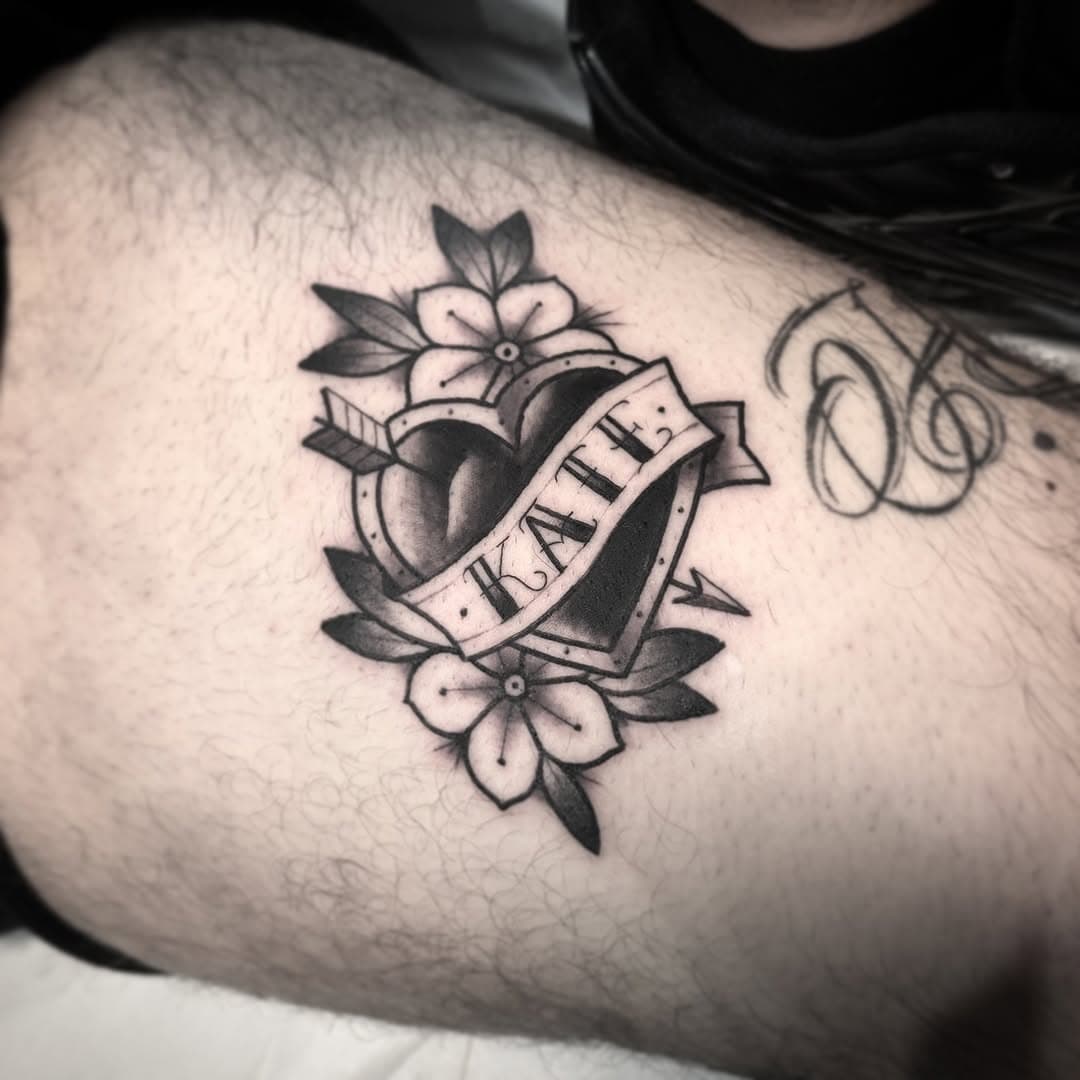 Another heart today. Doin a lot of smaller tattoos at the moment - Good fun on this one, cheers Ryan! #heart #hearttattoo #blackwork #blackandgrey #trad #traditinaltattoo #tattoo #tattoos #rochester