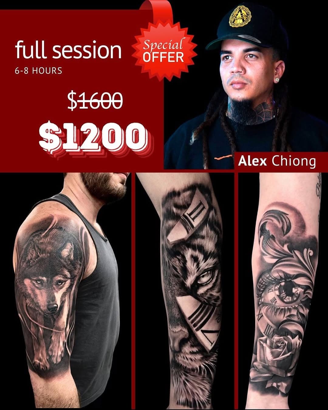 🚨AMAZING DEAL 🚨 
Enjoy $400 discount with Alex Chiong ‼️
With only $200 deposit you save the deal and book your appointment for January, February and March 
For appointments/ citas DM
📞 786-613-0486
Follow👇 
@alexchiongtattoostudio 
@alexchiongtattoostudio2 
📍12949 Biscayne Blvd, North Miami, Fl, 33181  Studio 1 
Artist: @alexchiongtattoo