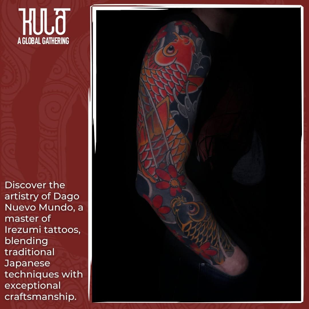 Discover the artistry of Dago Nuevo Mundo, a master of Irezumi tattoos, blending traditional Japanese techniques with exceptional craftsmanship. 🎨✨ Known for creating intricate and meaningful designs, Dago’s work showcases the rich heritage and symbolism of Irezumi tattooing.

Representing Dago Nuevo Mundo, catch him at KULA 2025, where tradition meets innovation in tattoo artistry.

To pre-book your session with Dago Nuevo Mundo, send a direct message or reach out to him @dago_nuevo_mundo 💌

Stay updated with the latest artist lineup @kulaworldwide & @allabouttattoo.in, and explore the full event schedule at www.kulaworldwide.com. 🌐

Tribe together, vibe together.

#Kula #Kula2025 #IrezumiTattoo #TraditionalJapaneseTattoo #TattooFestival #TattooCommunity #CreativeFuture