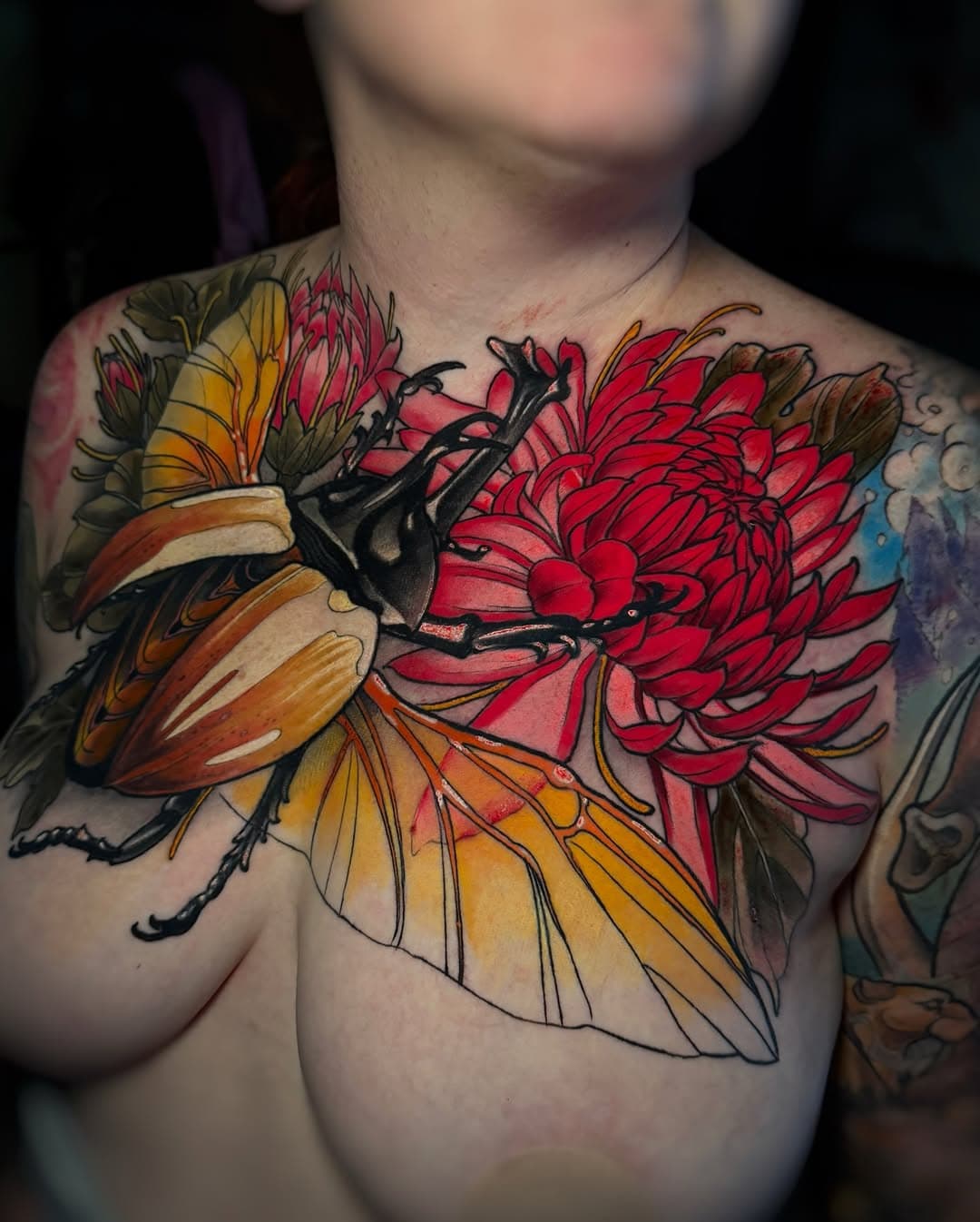We finished up Sam’s chest today! So much fun, thank you for the great visits and chats.  #sketchbook #surrealism #illustration #lifeofanartist #yyc #yegtattoos #art #mothernature #tattooartist #oddities #edmontontattoos #customdesign #colortattoo #neotraditionaltattoo #neotraditional #botanicalart #illustrativetattoo #illustrationartist #chestpiece #beetle #fiddlehead #beetetattoo