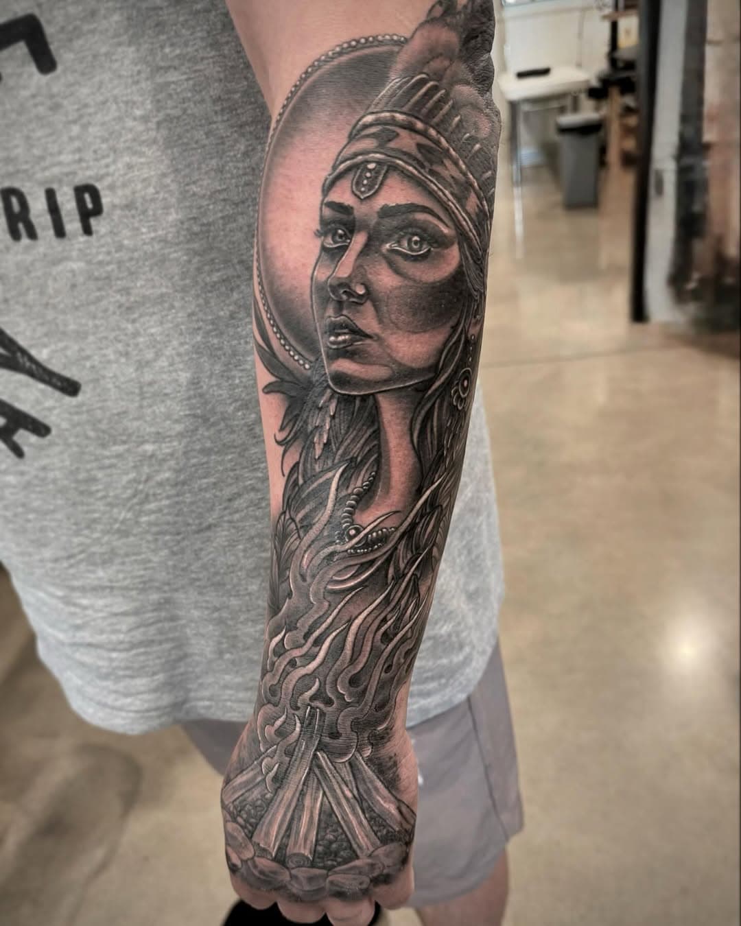 Forearm/hand finished today, thanks again Tom! Made at @southerngunstattoo