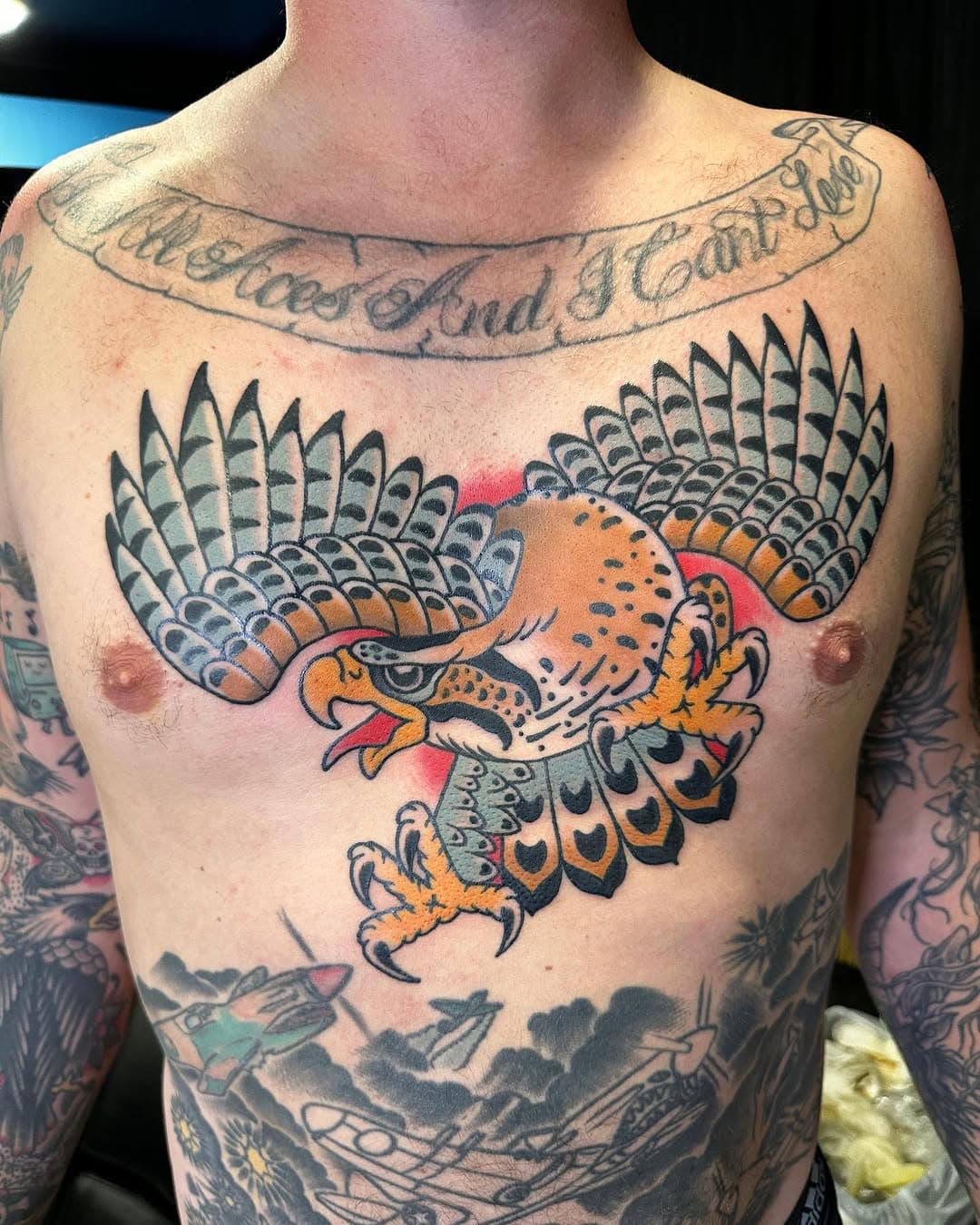 Likes and black shading healed, fresh color, looking at starting a handful of larger projects this year! Message me to set something up spots fill fast! Scheduling for late February/March! #Reapermadness #arizona #tempe #tempeartist #asu #gcu #mcc #nau #traditionaltattoo #largescaletattoo #chestpiecetattoo #largetattoo #japanese #americantraditional #neotrad #mesaaz #gilbertaz #mesatattooartist #tempearizona🌵 #millave #colortattoos #aztraditional