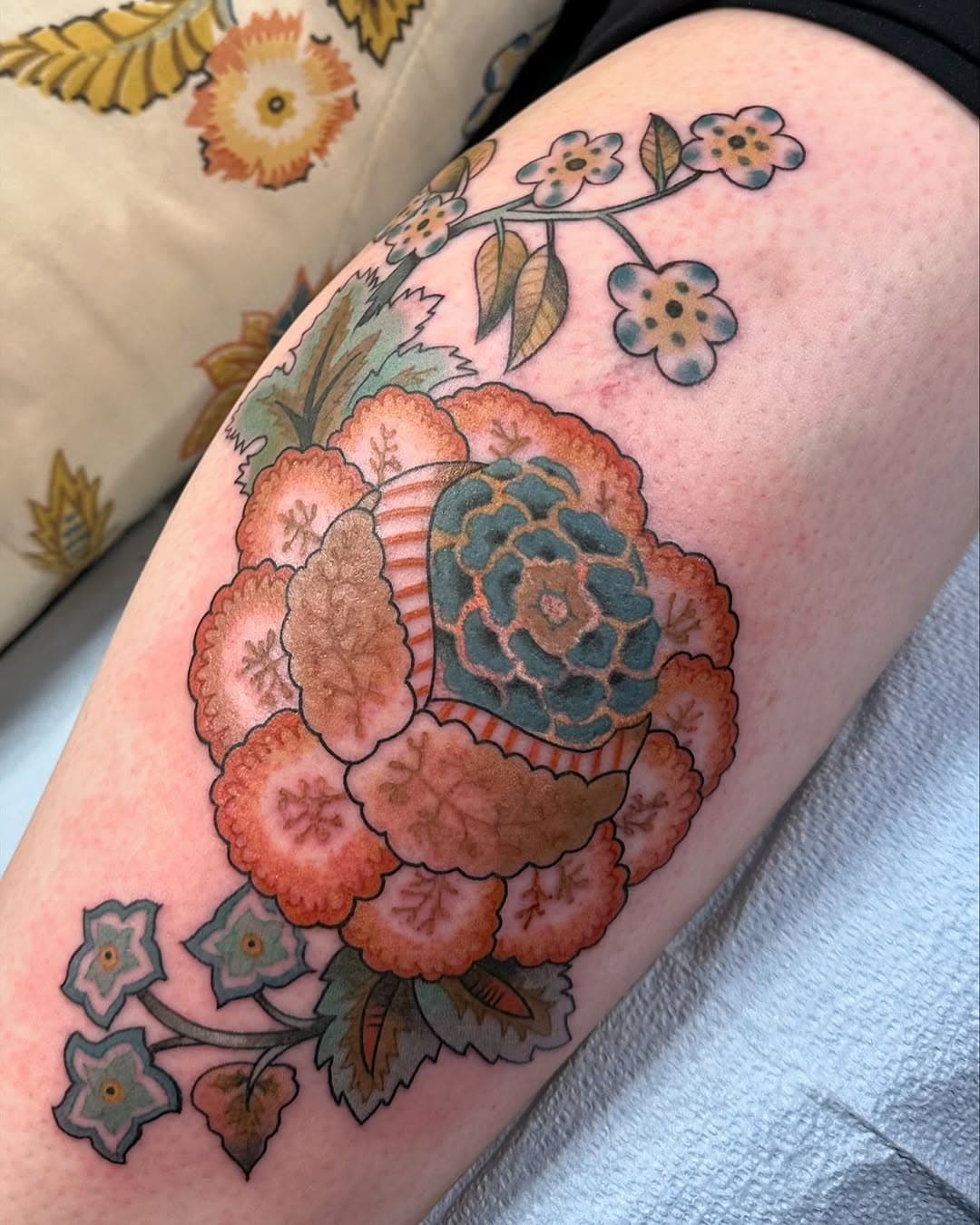 Flowers inspired by Maw maw’s comforter. Thank you Katie!