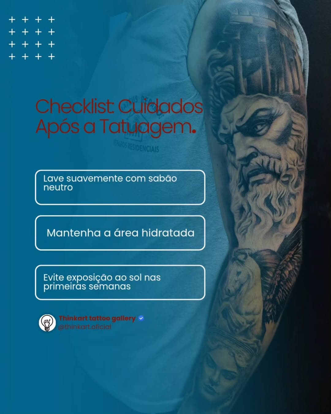 Dicas Essenciais para Manter Sua Tatuagem Saudável

Aqui está um checklist prático para você garantir que sua tatuagem cicatrize perfeitamente!

✅ Lave suavemente com sabão neutro

✅ Mantenha a área hidratada

✅ Evite exposição ao sol nas primeiras semanas 

#CuidadosComATattoo #CicatrizaçãoTatuagem #TatuagemSaudável #TattooDicas#thinkartattoo #thinkartoficial