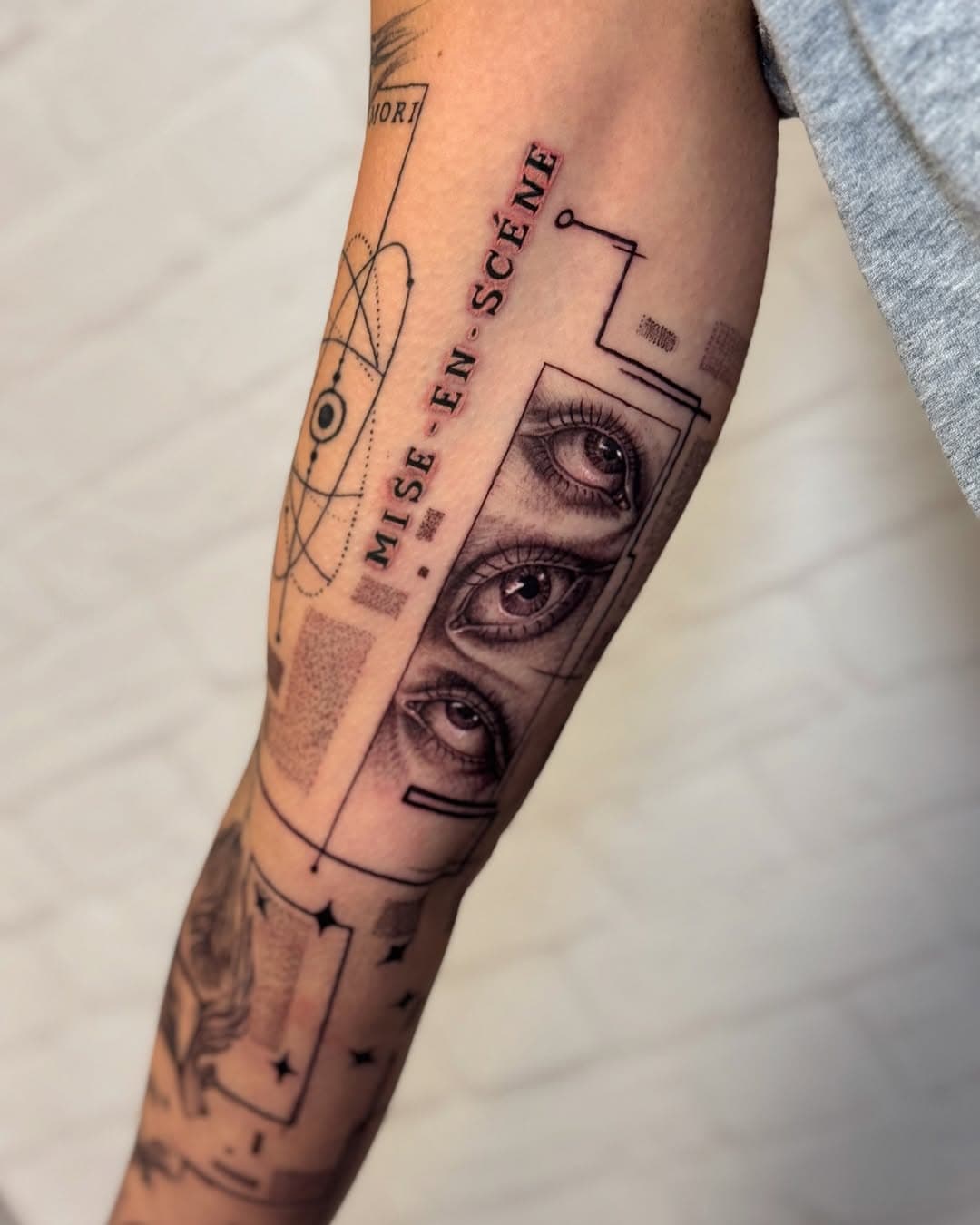 Conceptual sleeve by @deliverytattoo 👁️🌊✨
.
Call or stop in to book your next piece with Elvis! 
📲720.904.8904
Booking for February and March! 
.
Using #dynamiccolor #allegoryink #fusionink #intenzeink #dragonhawktattoosupply #luckytattoosupply