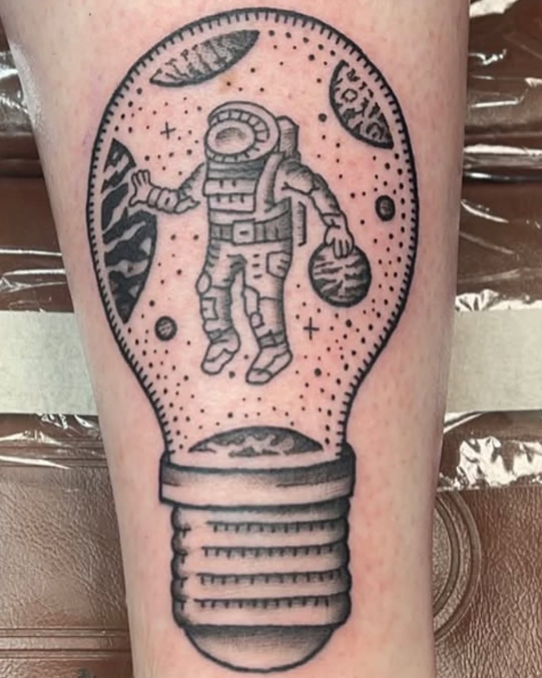 Tattooed by @hollywoodnt420 @oxygentattoos #spacebulb #lightbulb #pcbtattoos
