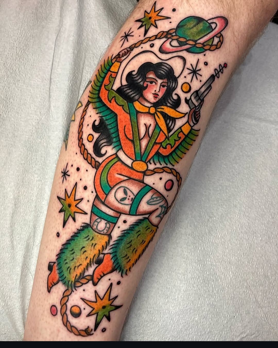 Space cowgirl from Courtney! @courtneykotattoo