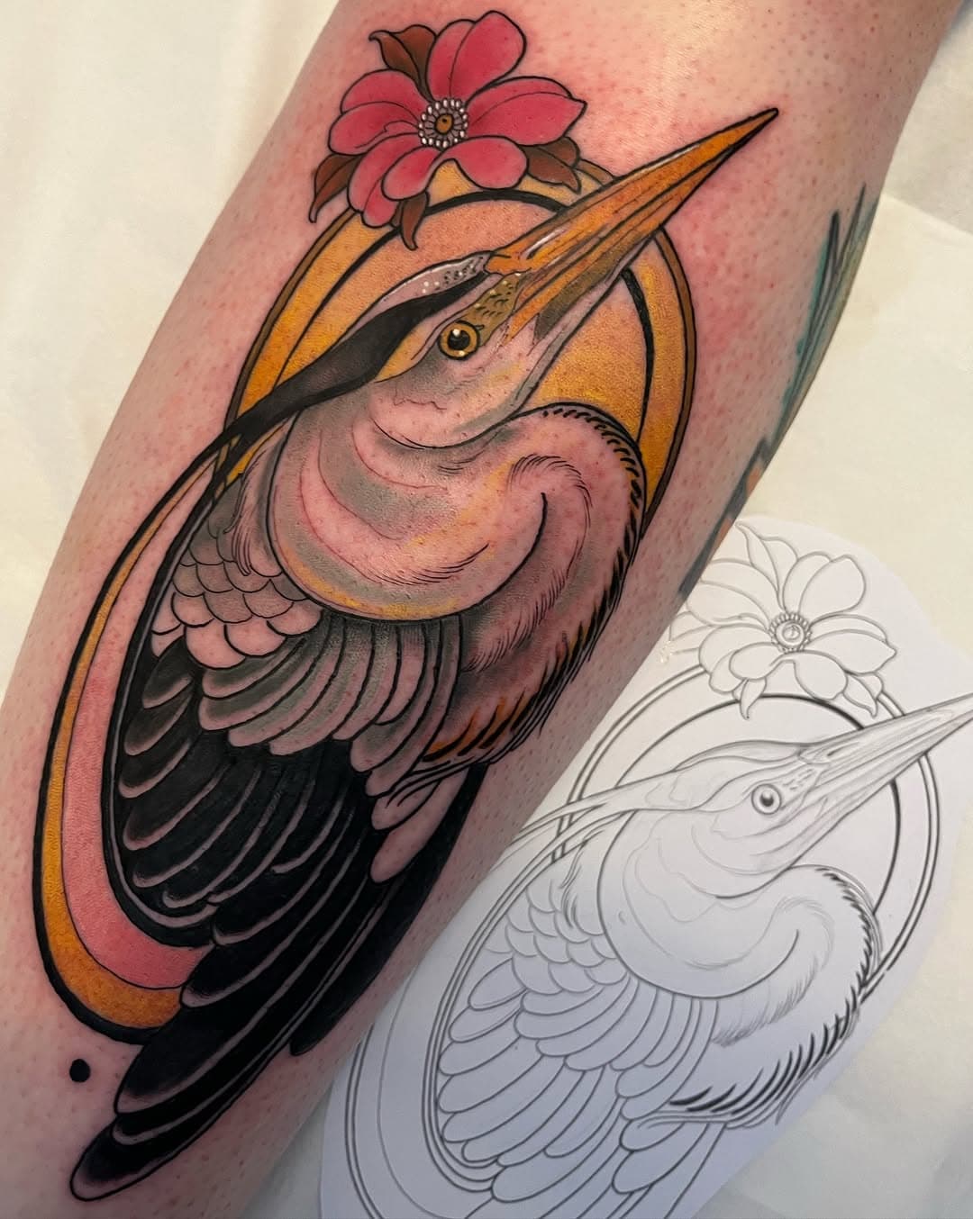 One of my available designs for Becca. Thanks for travelling and sitting so well! I still have availability in February and March and loads of designs ready to go. Email adeartattoo@outlook.com for bookings. Thanks

#golddagger #golddaggertattoo #tattoo #winchestertattoo #neotraditional #birdtattoo #heron #flowertattoo #nouveau