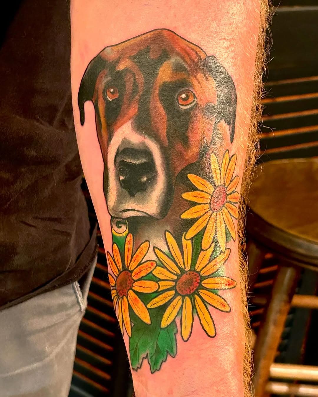 Sweet Daisy the dog.  Done today on Caleb.  Many thanks!