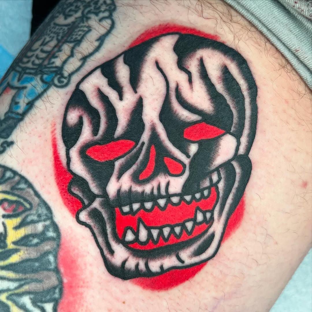 I love making skull tattoos. You should come get one. DM to book. 

@governmentstreettattoo @chrisdavidtattoomachines
@goodguysuppy
#governmentstreettattoo 
#chrisdavidtattoomachines
#goodguysupply #goodguysupplyfamily