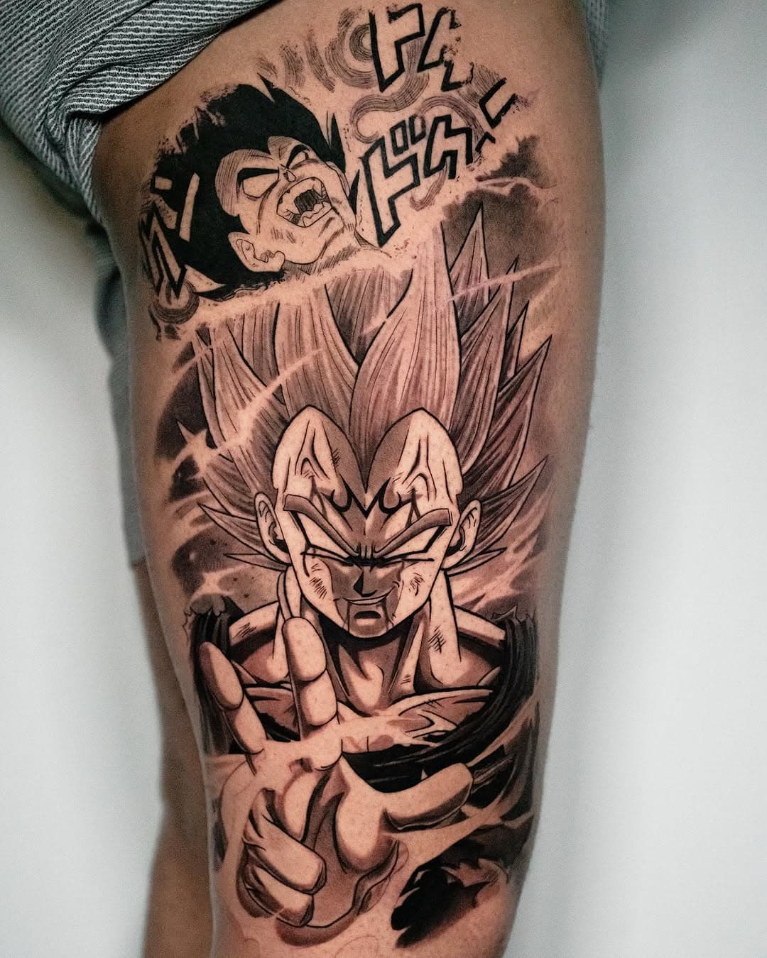 Majin vegeta 💥 this was such a fun piece to do. We’ve got more planned for this full leg sleeve project and I can’t wait 😬 #vegetatattoo #majinvegeta #blackandgrey #virginiatattooartist #dmvtattooartist #rvatattoo #richmondtattoo #rawpigments