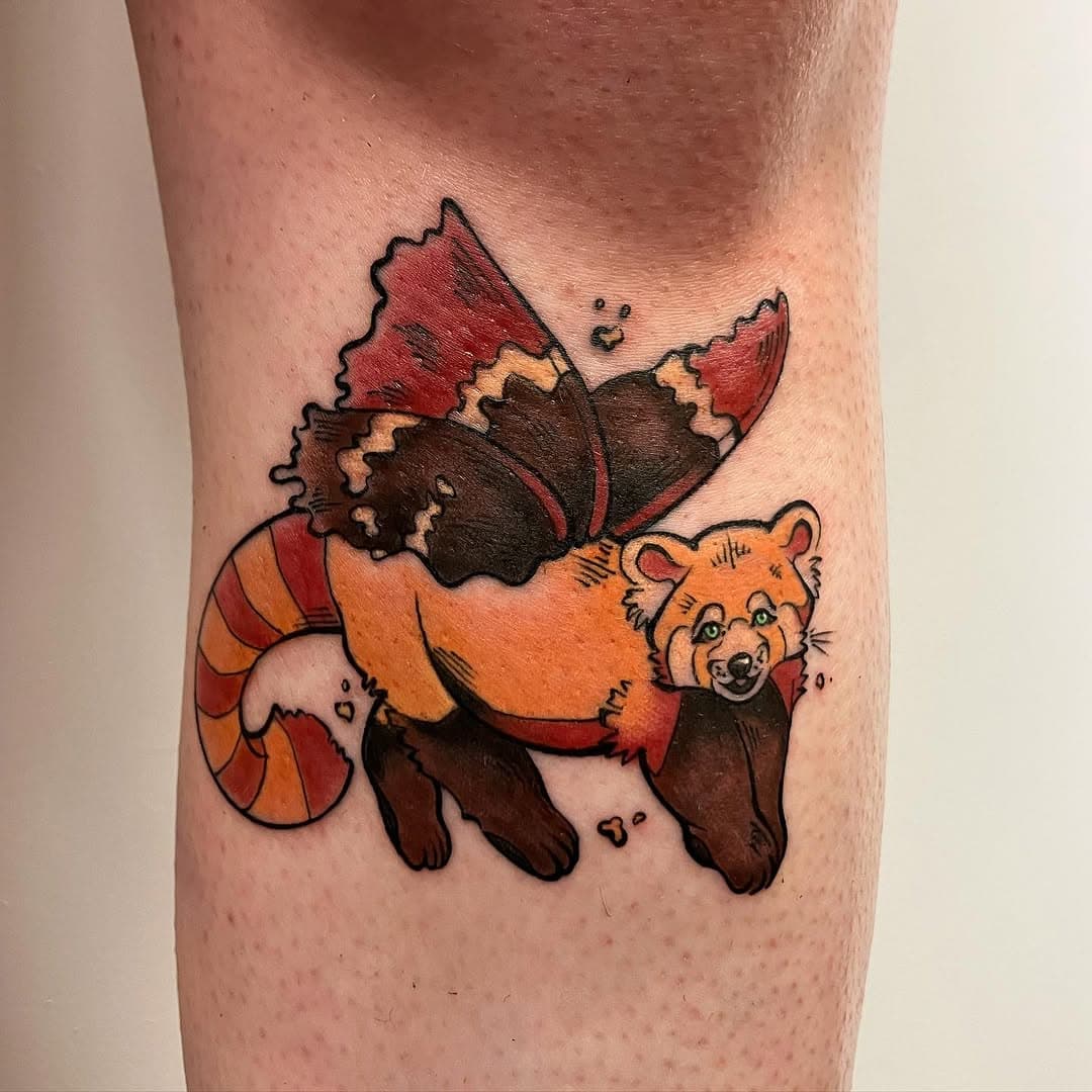 The perfect spot for this Red Panda Fairy for wonderful Tamla! 🌸🌼✨ Super chuffed to have done this as part of a sister set with Kaylee; though you’ll have to wait  just a lil longer to see the matching one! ☺️🌸🌼✨

✉️ mellerdramatic@gmail.com
🌟 www.avantarttattoo.co.uk

#tattoo #tattoos #redpanda #redpandatattoo #animaltattoo #fairytail #fantasytattoo #naturetattoo #colourtattoo