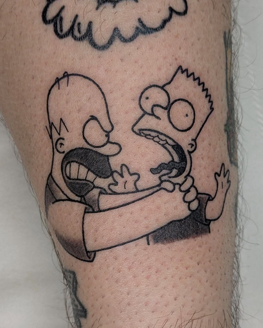 ...WHY YOU LITTLE..!!! Never get sick of seeing Homer strangle Bart. Cheers Mitch!