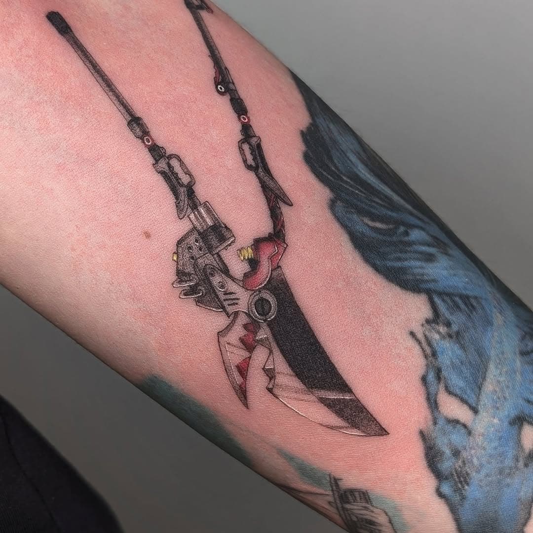 Ellen Joe's weapon from Zenless Zone Zero!

Her banner is running right now with Astra, who will you be pulling for?

#zenlesszonezero #animetattoo #mangatattoo #zenlesszonezerofanart #videogametattoo #zenlesszonezerocosplay #weapontattoo