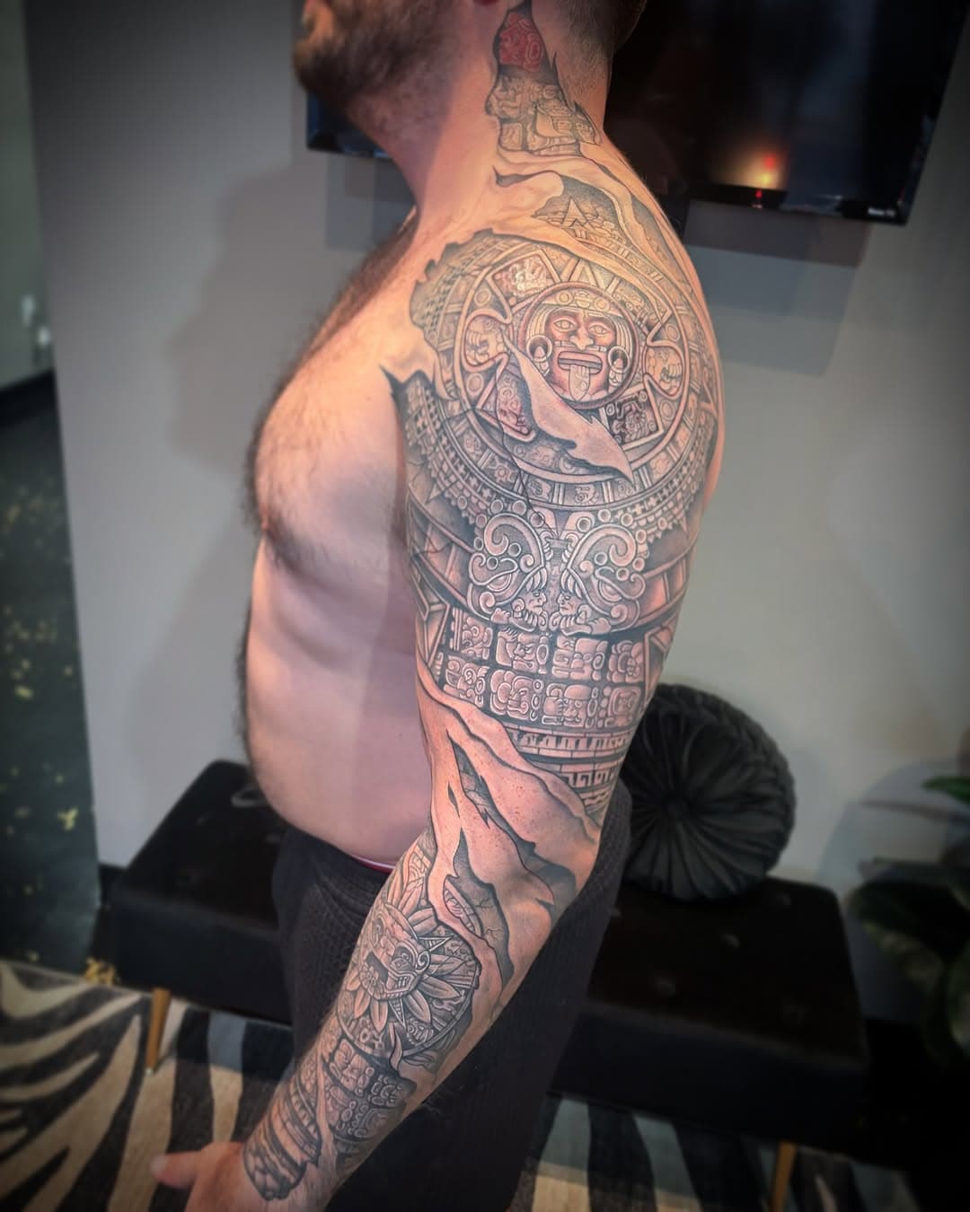 Finished up and put the last touches on this Mayan/aztec carving, skin tear sleeve on my guy @brandon_roberts13 . If you looking to book an appointment with me shoot me a dm or email and let’s bring your ideas to life! Booking Feb/march always down for whatever size piece you have in mind. Thanks for looking! 
.
.
.
.
.
.
.
.
.
.
.
.
.
.
.
.
.
.
.
.
.
.
.
.
.
.
.
.
.
.
.
#tattoo #tattooed #tattooer #tattooart #tattooshop #arizona #phoenix #scottsdale #tattooing #tattooist #ink #inked #art #artist #blackandgrey #blackandgreytattoo #blackandgreytattoos #dynamic #sleevetattoo #sleeve #tattoostyle #tattoolife #workhard #stayhumble #stonework #skin