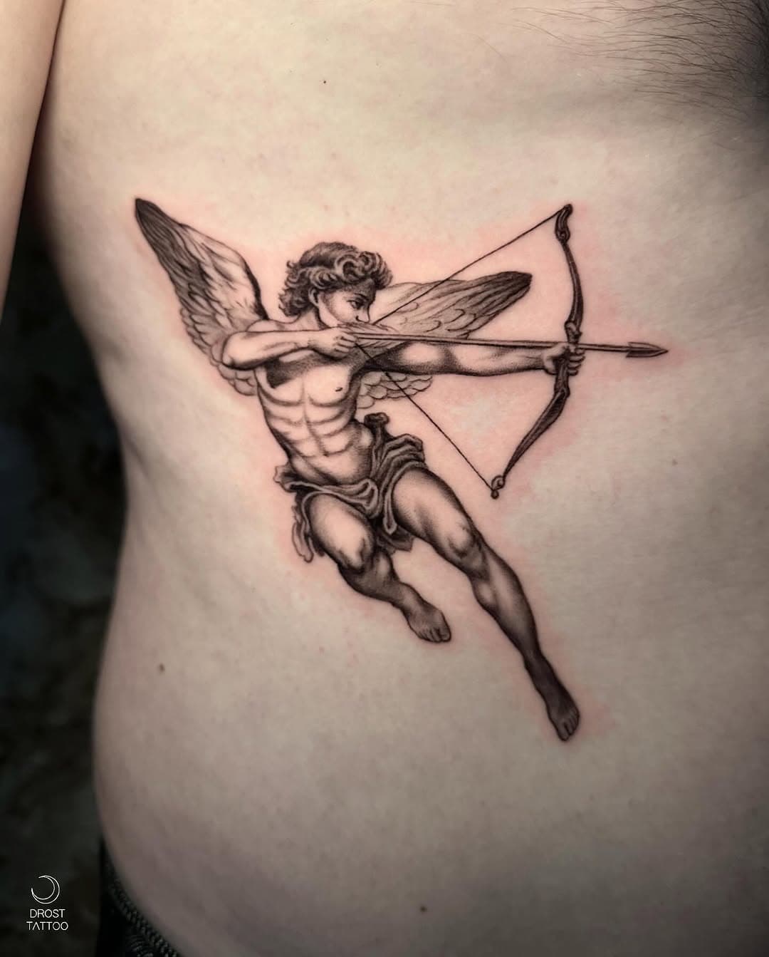 cupid’s arrow 

enjoyed every second of making this little piece for @janfahl 🏹 thank you very much 
___________________
made by #drosttattoo at @hextattoostudio with @bheppo inkdefence @emalla.official #cupidtattoo #cupidsarrowtattoo #angeltattoo