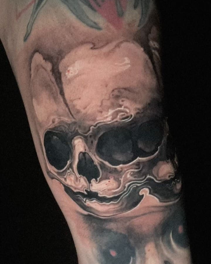 Siamese Skull #darkart #darkrealism #blacktattoo #horrortattoo