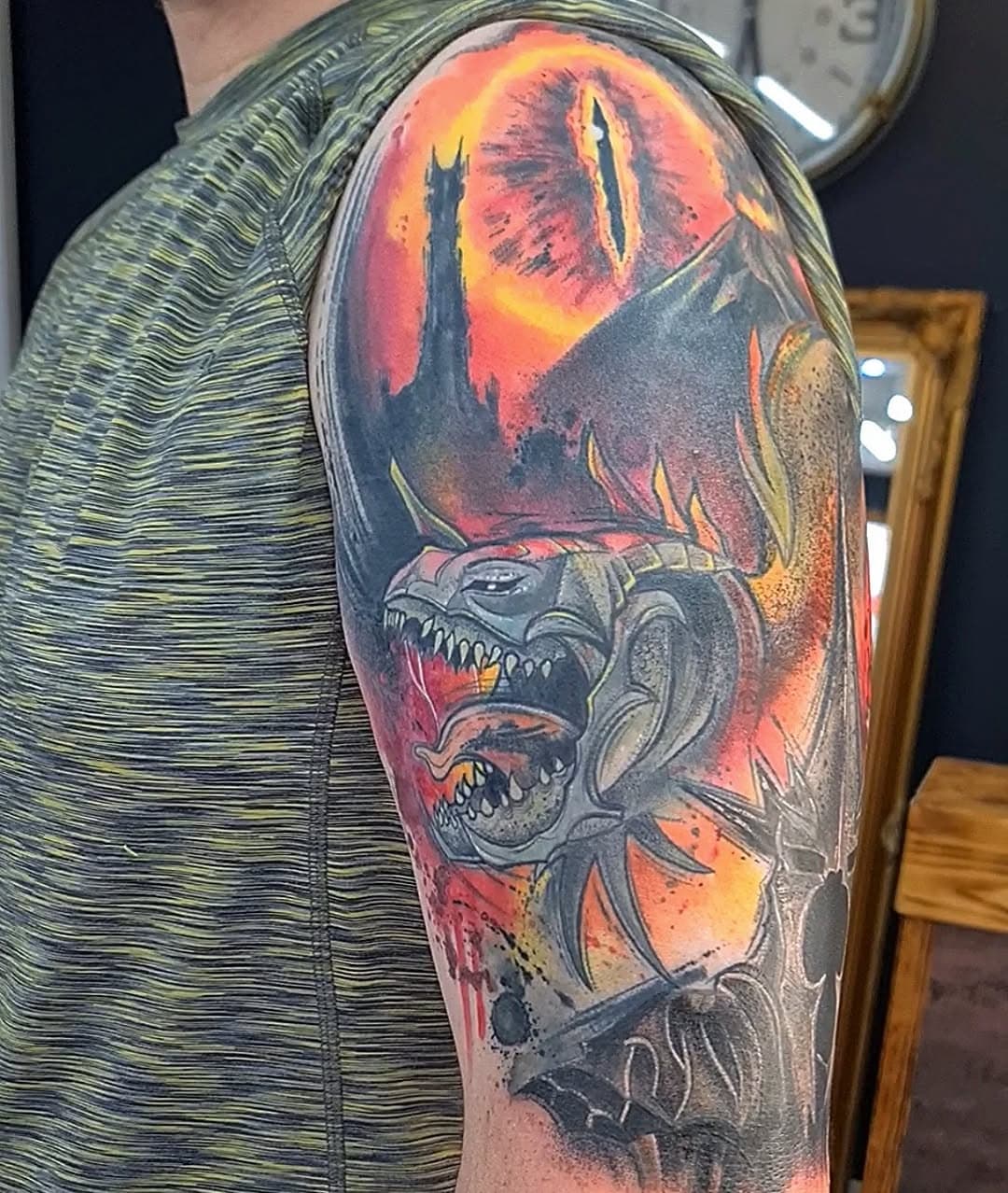 Sneak peak at Mike's lotr sleeve 👀

Books opening for new projects this Friday at midnight (Saturday morning) 

Information you will need to include;

🌟 What you want 

🌟 Where you want it 

🌟 Size of the tattoo 

🌟 Is it on fresh skin or is it a cover up 

🌟 Is it a one off piece or will it be part of a larger piece I.e sleeve, backpiece etc. 

🌟  Any reference material (if relavent) 

🌟  Any preferred dates and times for appointment/s

🌟 Any other details you feel will help me design this tattoo 

I look forward to seeing your ideas 🥺🥰