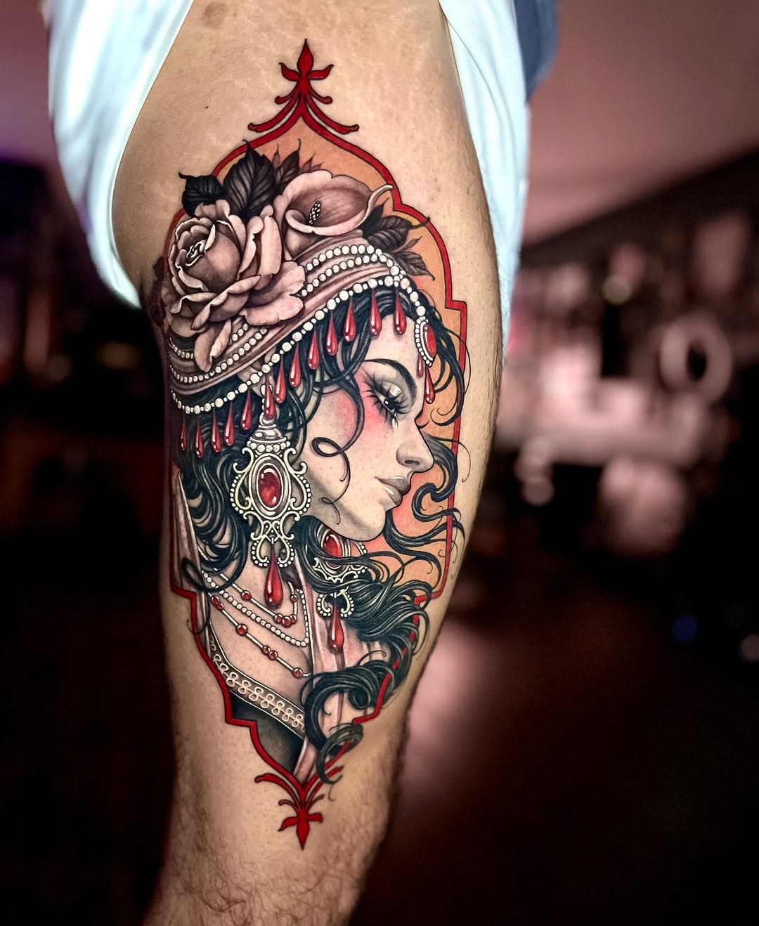 To honor his grandmother 🌹 Face, hair, and lines are healed 
•
•
@fusion_ink 
@redemptiontattoocare 
@tattooarmour_usa 
@stencilstuff 
@tatsoul 
@hushanesthetic 
@everblacktattoostudio