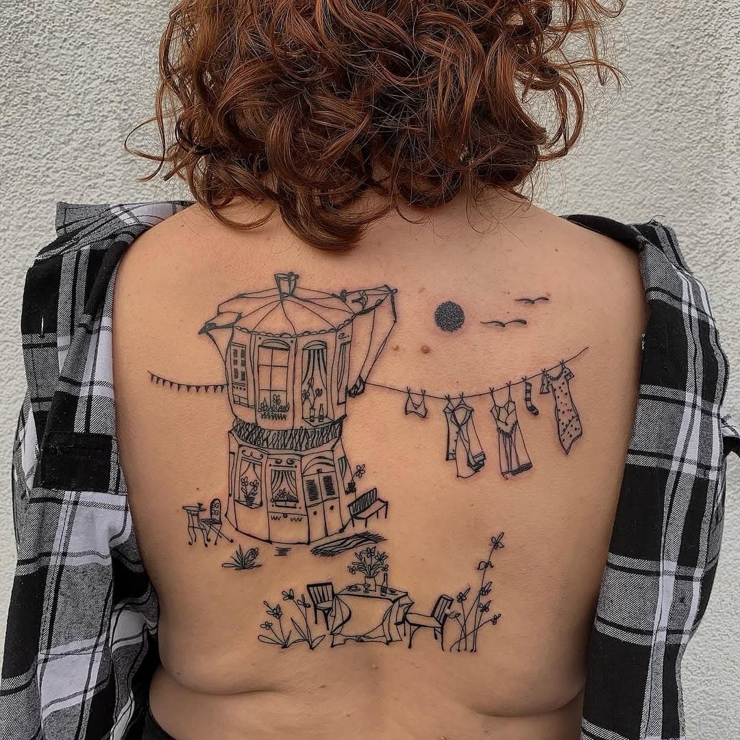 thursday ☕️
.
.
.
.
.
.
.
.
.
#thursday #backpiece #coffee #italy #mood #scenery #ambiente #tattoos #tattoosofinstagram #tattooart #happygirl #mediterranean #inkedgirls #love #sun #thankful #aesthetic #newpost #tatt #plants #flowers #vino #artgallery #artoftheday #artistsoninstagram #art #sketch #botanical #house #floral