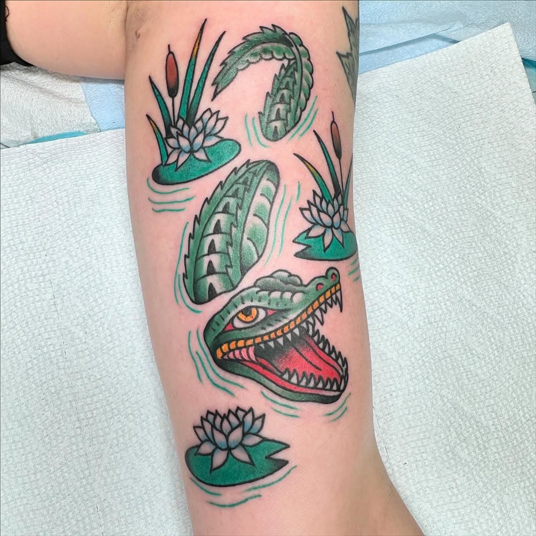 Gator for @taygypsy thanks for coming in! @vaticantattoodelray 
#gatortattoo #alligatortattoo #vaticantattoostudio #vaticantattoodelray