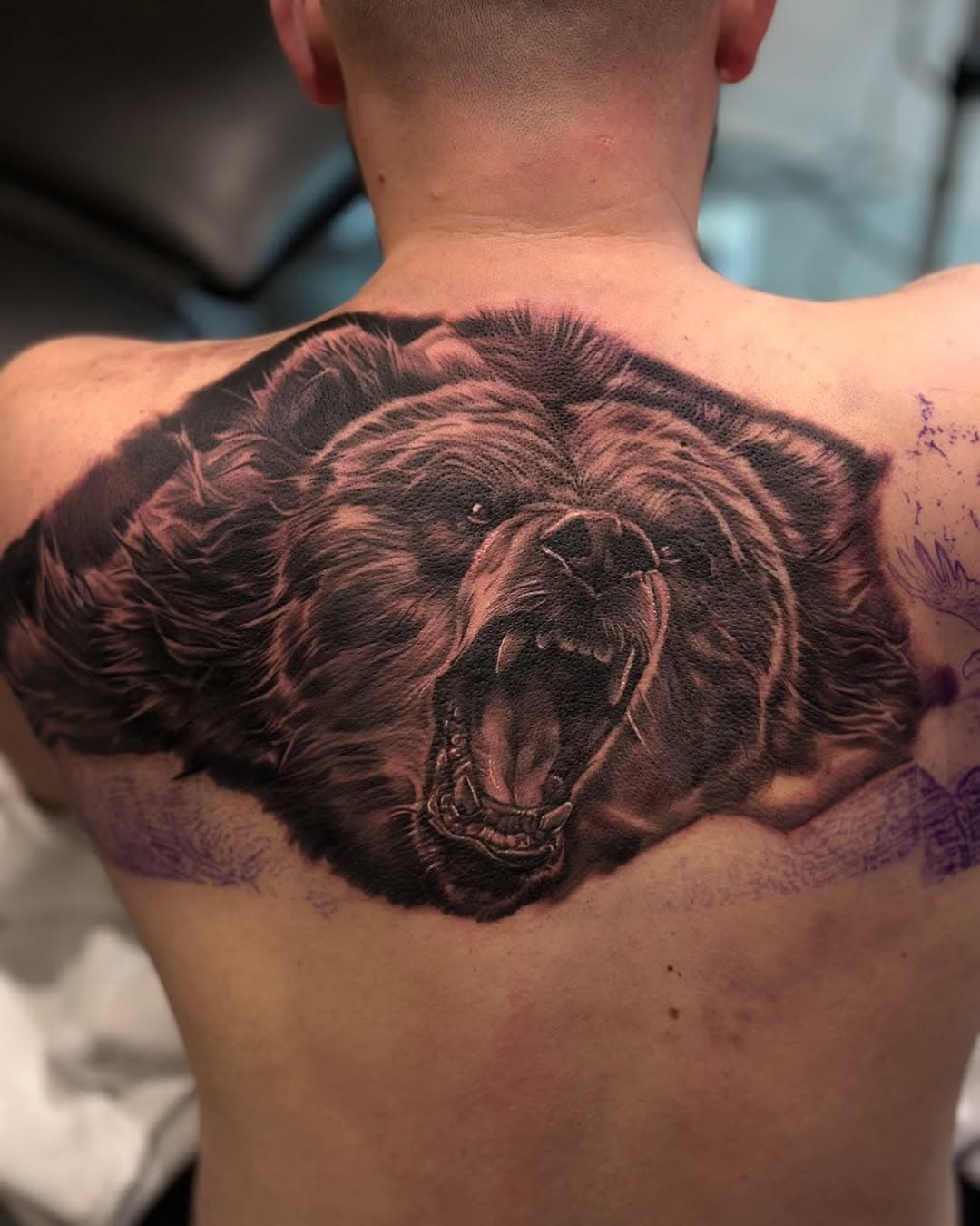 Started this back piece earlier this year with a bear, my client sat really well through this! 

Using @empireinks @kwadron @bishoprotary @yayofamilia