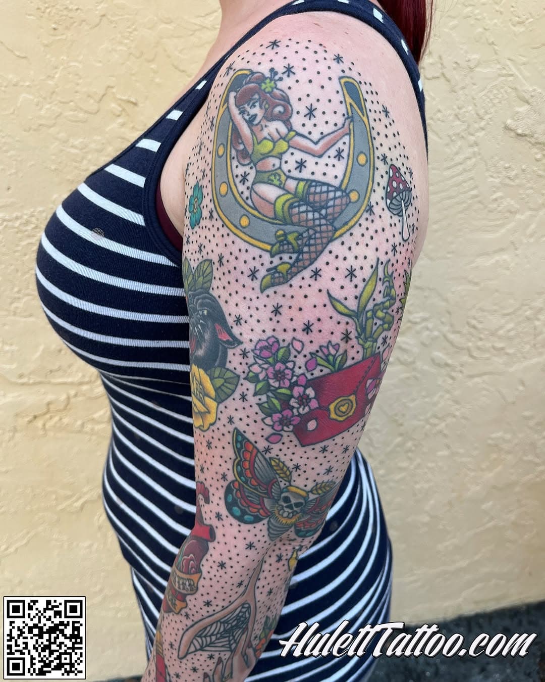 American traditional style full sleeve that I had fun working on. My client actually did the designs and concepts, while I helped to bring it to life. This style is always cool to bring to life due to the history involved from where the designs come from @huletttattoo @karmic_tattoo_clearwater @karmictattoo @americanatattoos @americantraditionaltattoos #traditionaltattoo