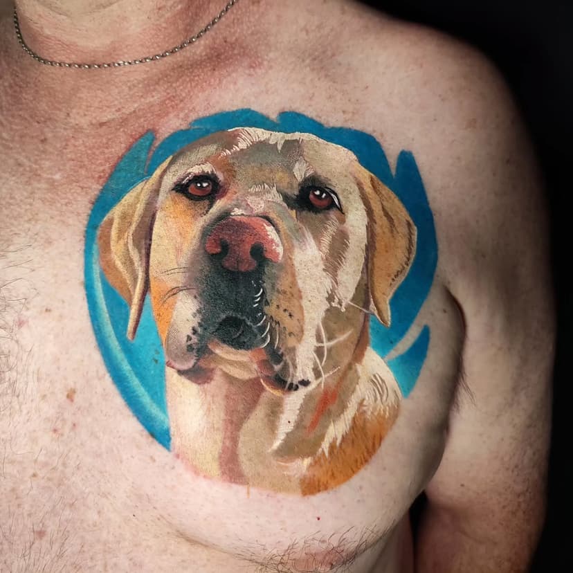 Portrait of Jimmi's beloved friend. 
@cheyenne_tattooequipment 
@starbritecolors 
@bohemian_tattoo_supply 
#pepatattoo #realistictattoo #dogtattoo #taurangatattoo #bohemiantattooarts_nz #colortattoo #starbriteproteam #cheyenneartist #afterart