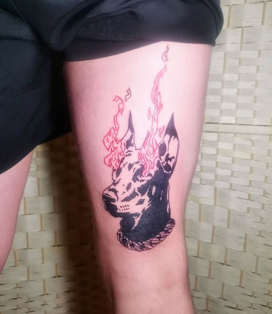 Another cool one done by eduard @eduardsevans 

#leg #legtattoo 
#legpiece #legdesign 
#thigh #thighdesign 
#dog #dogtattoo 
#blackandred #blackandredtattoo 
#juniorartist #harlow #essex