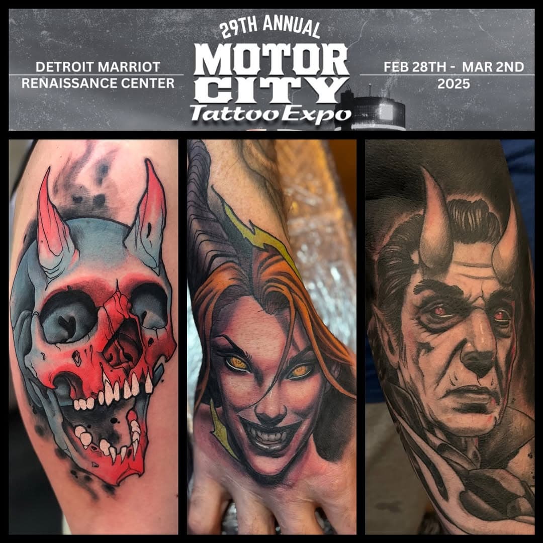 I will be attending the @motorcitytattooexpo this year with @kurtrosstattoos email greenbaybully@gmail.com to book. Looking forward to another great year at one of my favorite shows to attend!