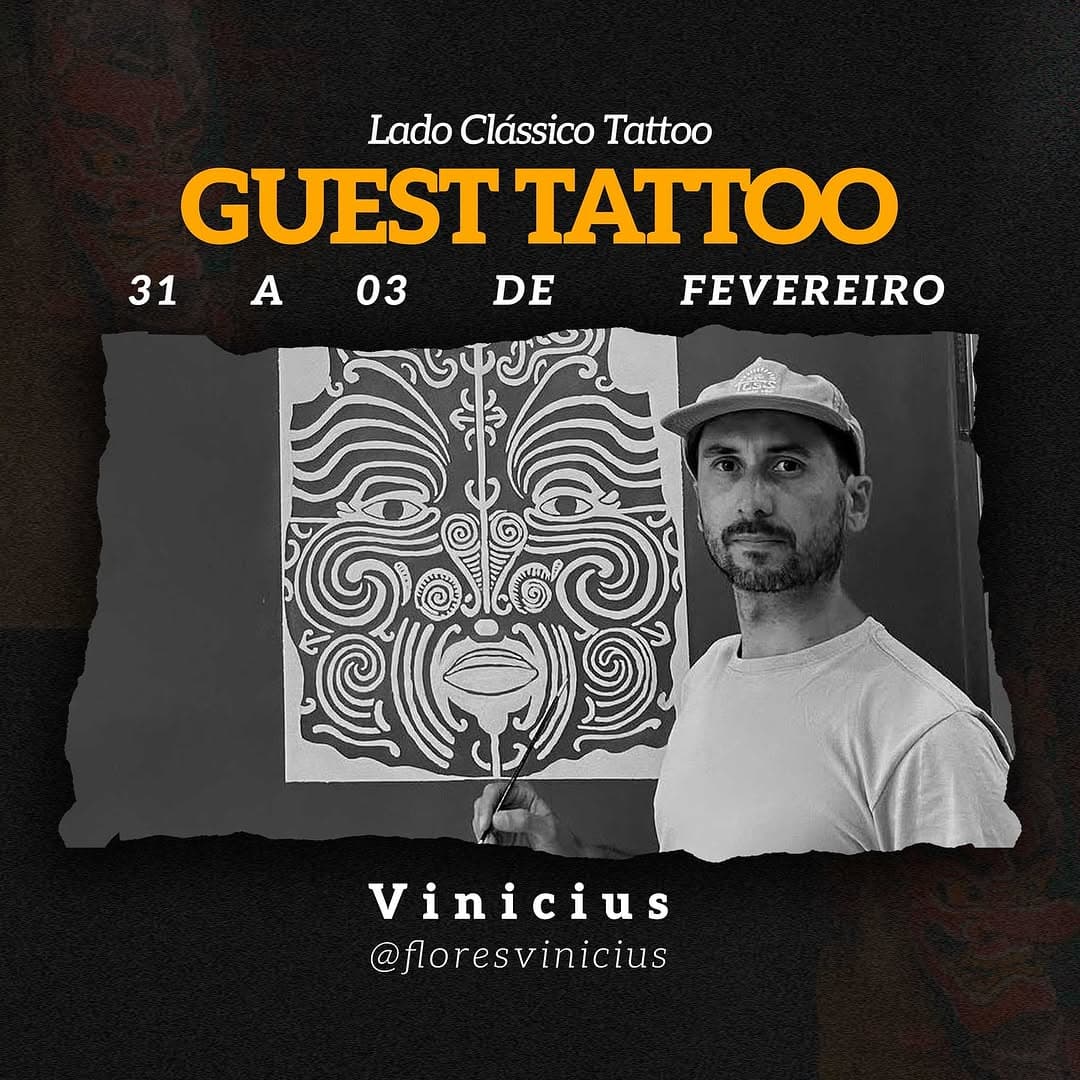 - GUEST TATTOO 31 A 03 DE FEVEREIRO -

@floresvinicius chega no Lado Clássico, e vai atender no estúdio nos dias 31 a 03 de fevereiro.

Afim de tatuar? Vem com a gente!
O agendamento e orçamento, é direto com o tatuador.