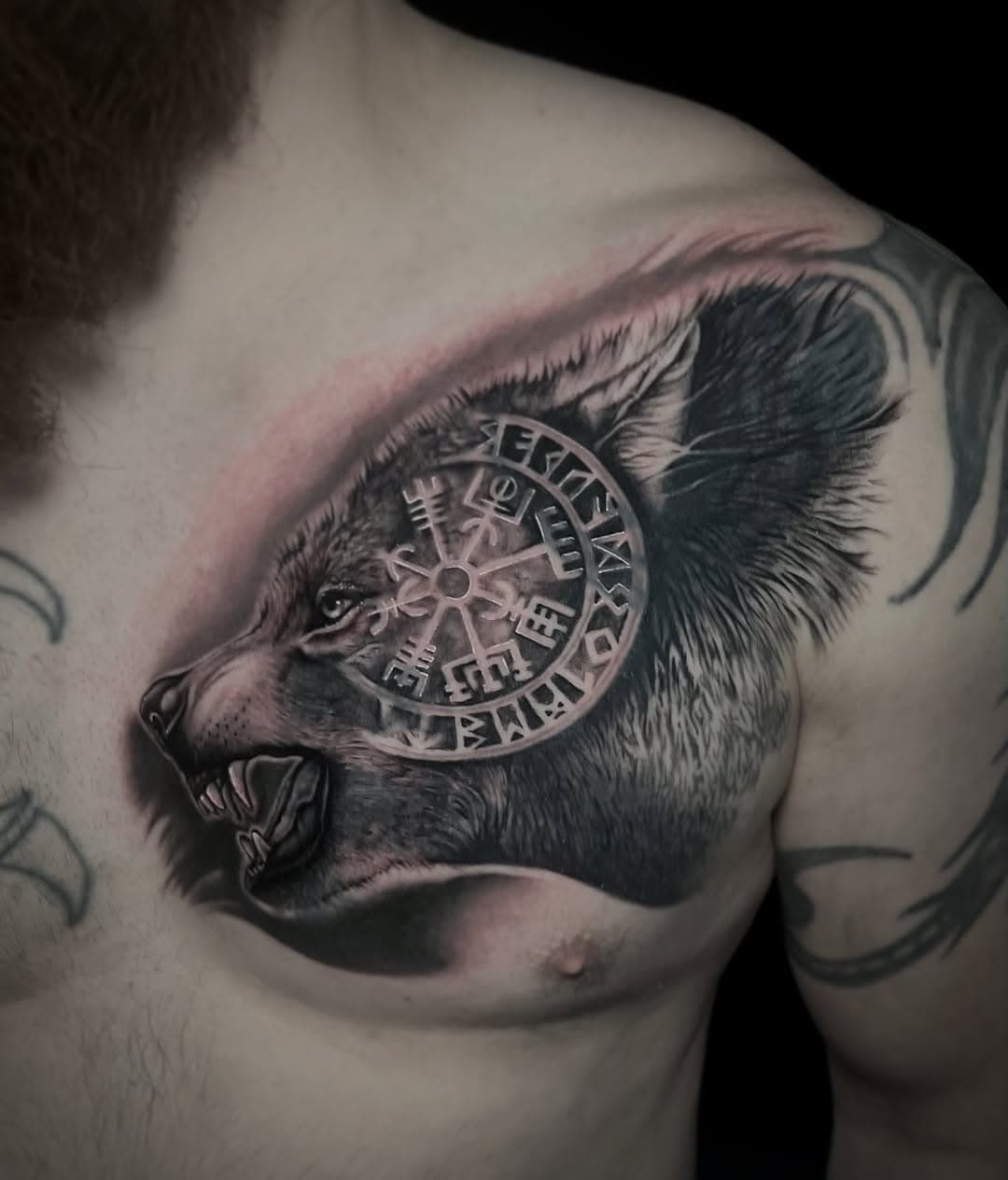 Fenrir for Ash 🐺

I’ve had fun starting this cover up project, there will be more added 😊

thanks for the trust man! 🙏🏻

•
Proudly sponsored by:

@yayofamilia 
@ezcartridgecouk 
•
Using:
@bishoprotary @worldfamousink @Criticaltattoosupply @forgedbymeta @Killerinktattoo @Barbersdts

 #uktattooist #tattooartist #tattoosofinstagram 
#darkart #blackandgrey #blackandgreytattoo #bngtattoo #tattoos #uktattoo #uktattooist #blackwork #darktattoos #ink #drawing #painting #tattooart #tattooing #sleevetattoo #tattoolife #tattoosnob #tattoosofinstagram #realism #realistictattoos #wolftattoos #wolftattoo #fenrir