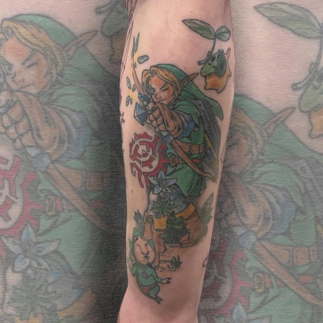 Fully healed Legend of Zelda piece for Nisha! Thanks as always, more gaming tattoos please!! • DM for bookings •