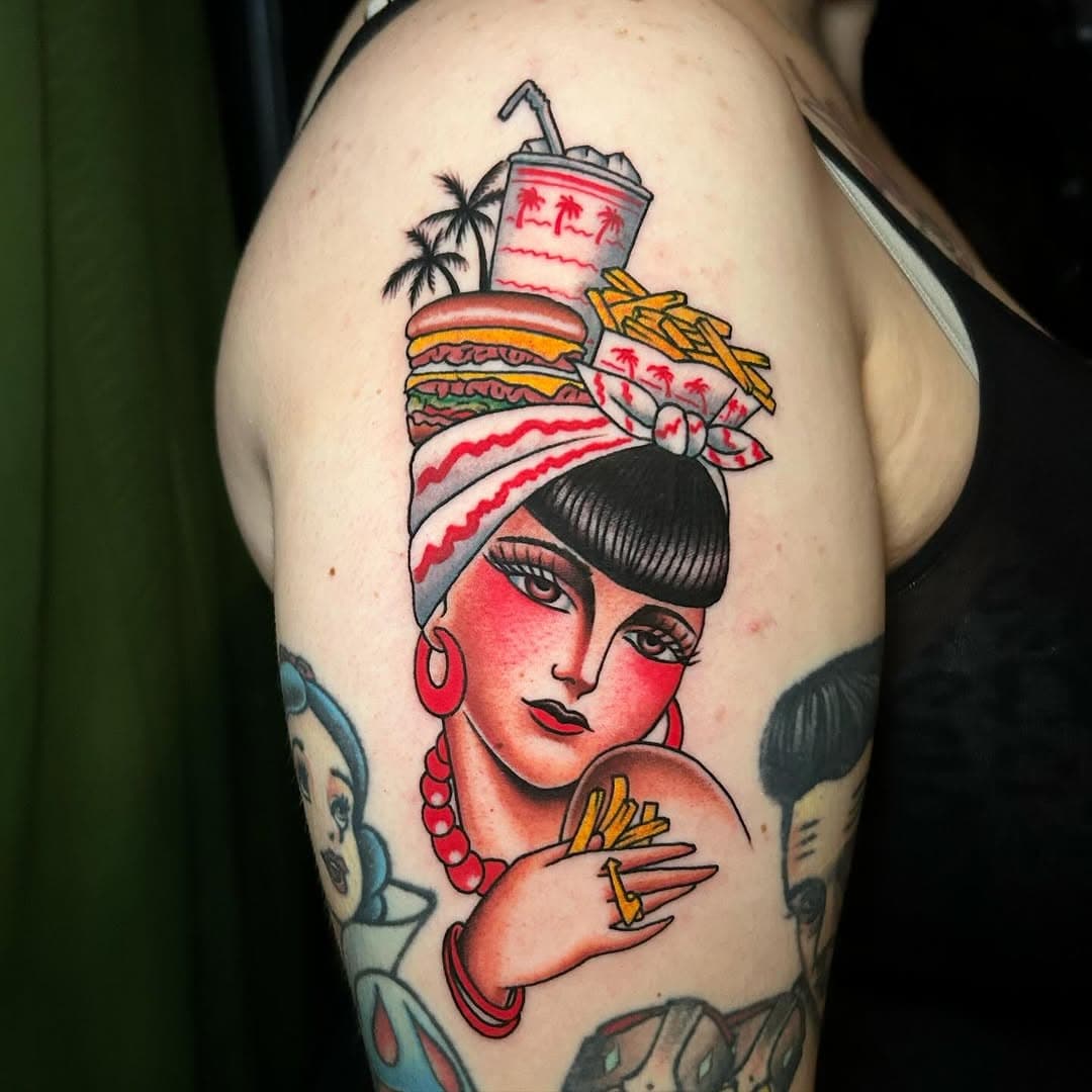 Had a lot of fun making this little @innout gal on my old friend @la_pachuquita13 . This design was inspired by a rad piece of art made by my friend the legendary @juliebolene. I did my best to make ours as different as possible without taking away from the general idea and theme of the design. Always referenced, maybe copied but never traced or stolen.  #artbypops #handmadetattoo #handmadetattoosp #santapaula #santapaulatattoos #keepsantapaulabeautiful #solidink #workingclasstattoosupply  #handmadetattoo #handmadetattoosp #santapaula #santapaulatattoos #keepsantapaulabeautiful @handmadetattoosp
@innout