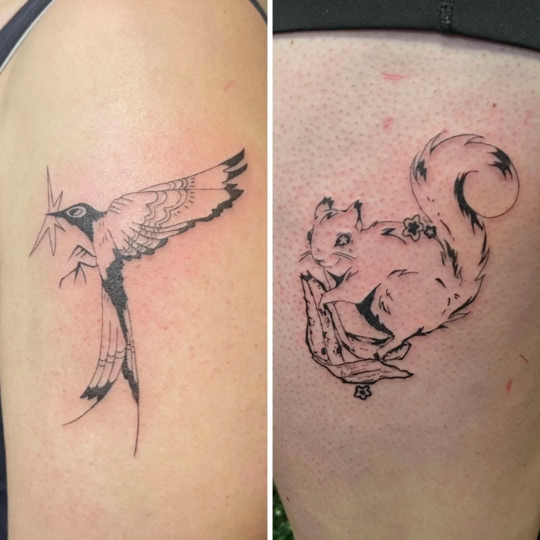 A few cool flash pieces done by our apprentice Joss! Check out some of her available flash on her insta @serin.ink