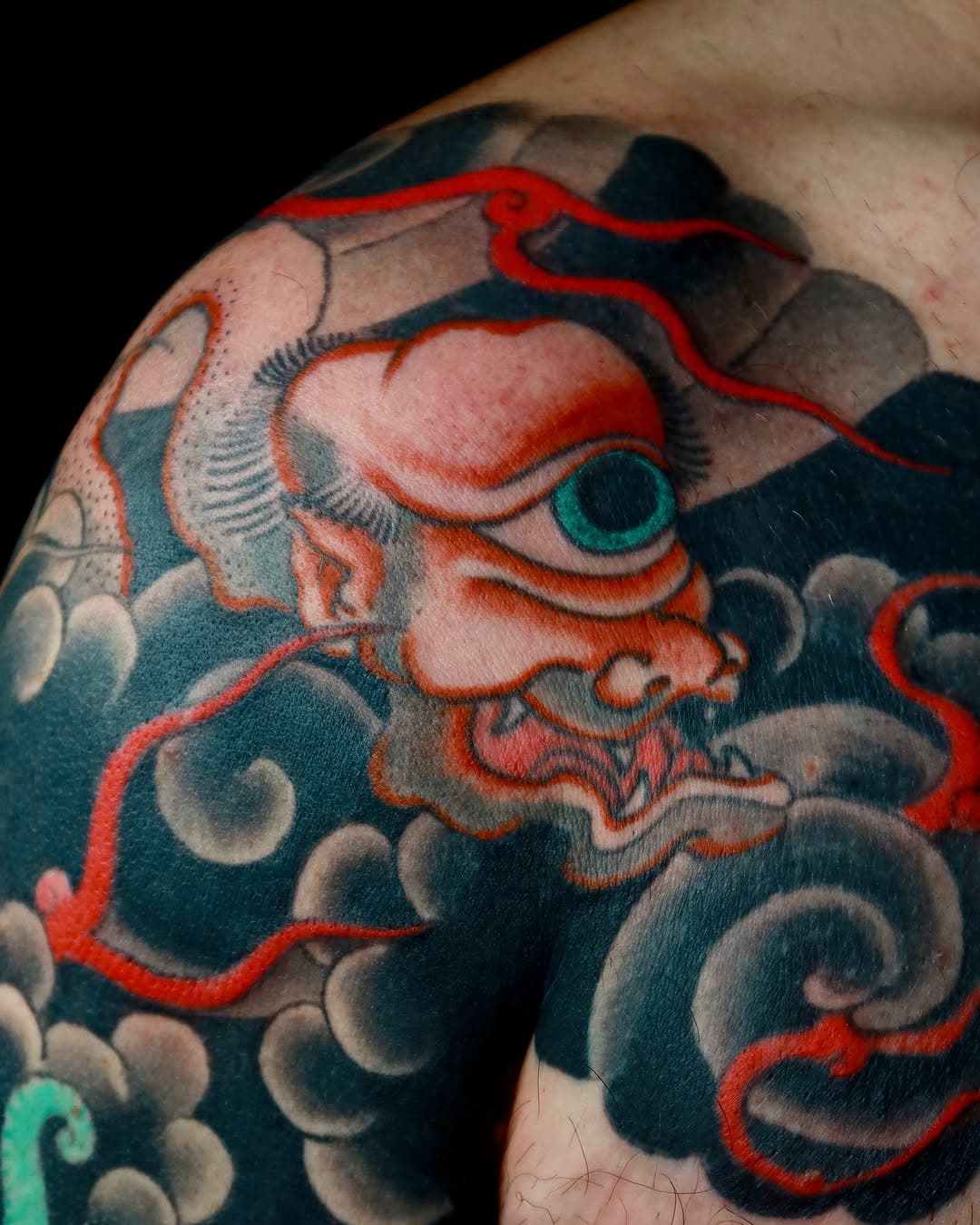 #yokai and #baku sleeve #coverup for Alessio finally finished . Do you like #monsters ? I do!