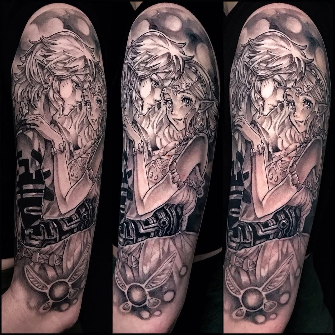 Healed Tears of the Kingdom half sleeve. Got to design this cute moment between Link and Zelda✨

Made with:
🗡️ @eikondevice 
☁️ @goodguysupply 
✨ @fusion_ink 
🖤 @thesolidink 

#zelda#zeldatattoo#tearsofthekingdom#zeldatattoos#linktattoo#linkandzelda#anime#animetattoo#manga#mangatattoo#nerdytattoo#winnipegtattoos#wpg#winnipegtattooartist#healedtattoo#videogametattoo#goodguysupply#ocarinaoftime#majorasmask#twilightprincess#nintendo#torontotattoo#goodguysupplyfamily#calgarytattoo