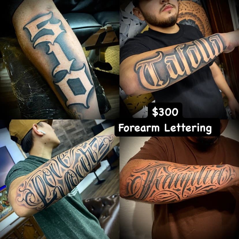 All got the Lettering special going on! DM to book 📖 Sol Ink Tattoo in Tulare