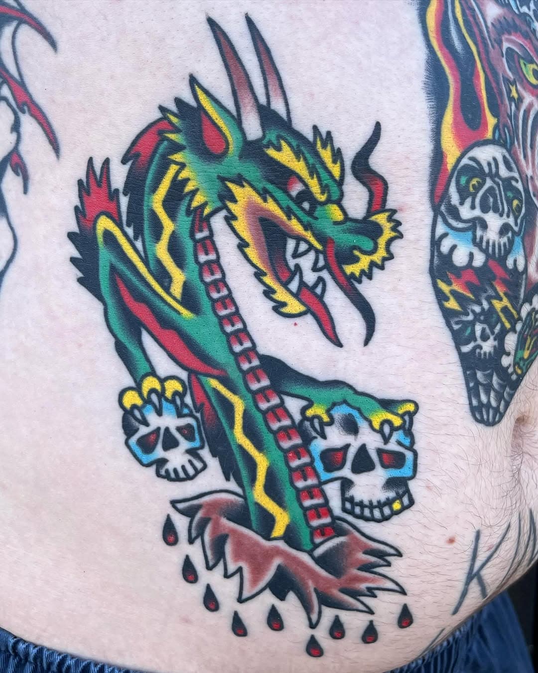 Healed on Scott’s front. Thanks for getting me to add one to collection! @alfredstreettattoo Dm to book in 🌴🌴