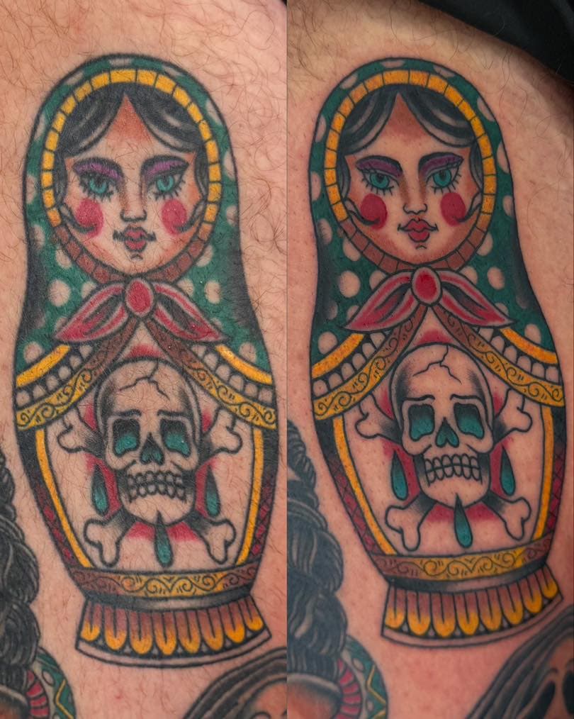 Healed and hairy next to the fresh tattoo!! 
Bright and bold!! 

Dm for bookings! 

#trad #neotraditionaltattoos #traditionaltattoo #traditional #neotraditionaldesign #tattooartist #neotraditional #tattoo #traditionalflash #tattooideas #traditionalflashtattoo #neotraditionaleurope #neotradeu #tradworkers #neotraditionaltattoo #healedtattoo #bold #will #boldwillhold