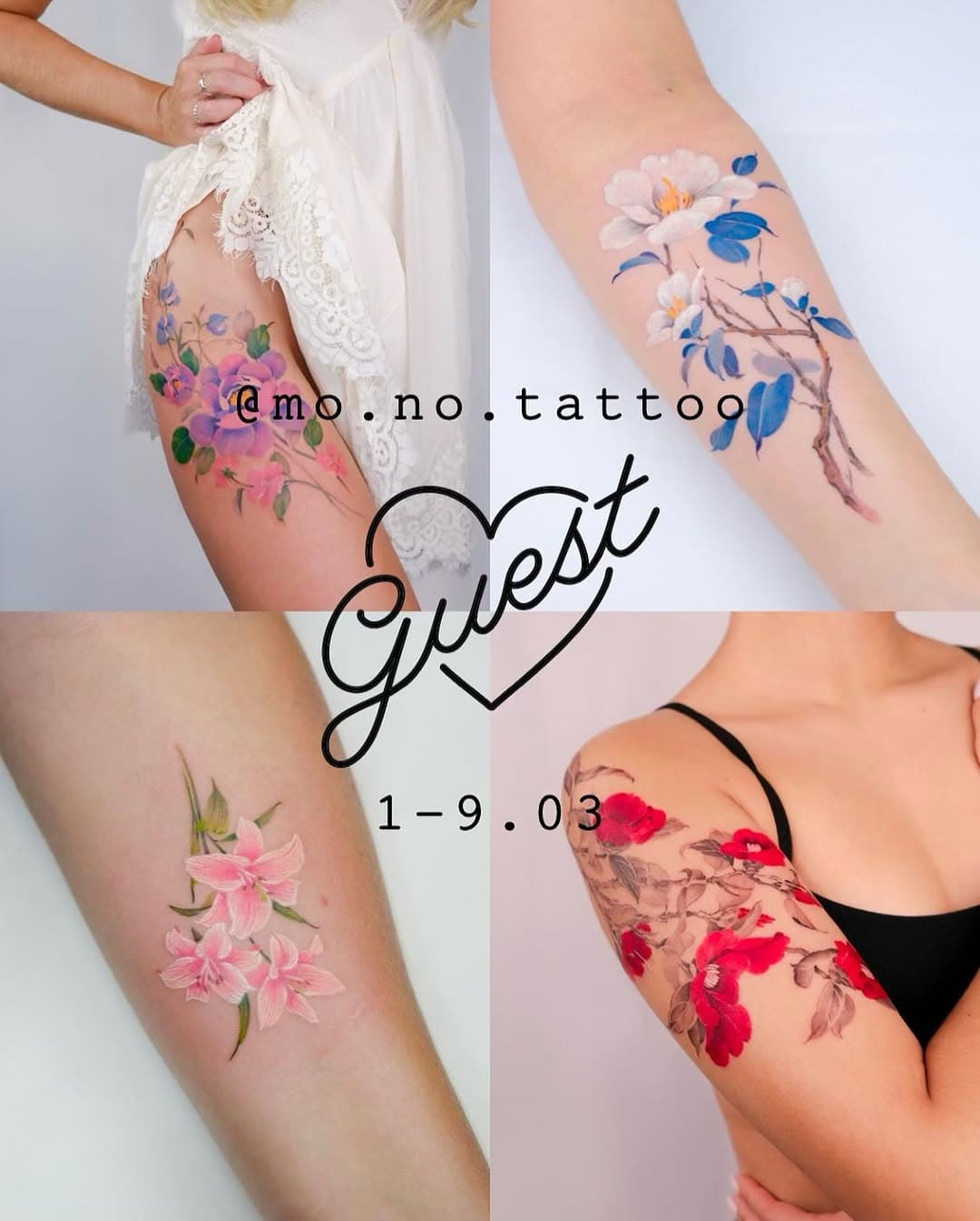 Notre chère amie @mo.no.tattoo sera en guest au salon du 1 au 9 mars ! Contactez la des à présent pour booker votre tattoo ! 💐🌸